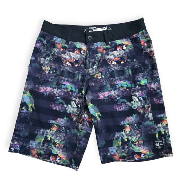Vans Other - VANS Vanphibian Beflor Black Multicolor Board Shorts Wet/Dry Men Sz 32